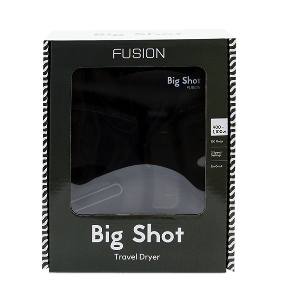 FUSION BIG SHOT TRAVEL HAIR DRYER IN BLACK