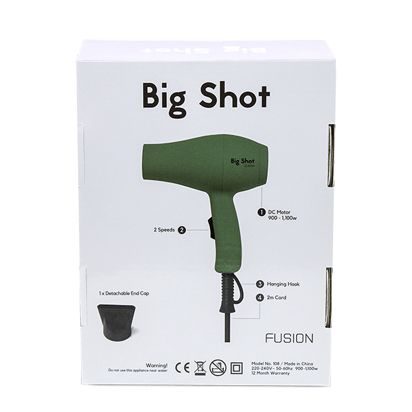 FUSION BIG SHOT TRAVEL HAIR DRYER IN GREEN