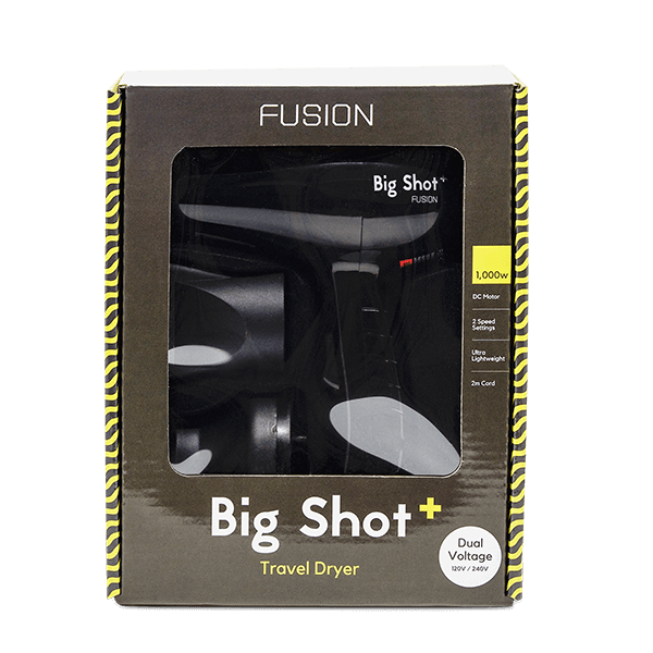 FUSION BIG SHOT TRAVEL HAIR DRYER with DIFFUSER IN BACK