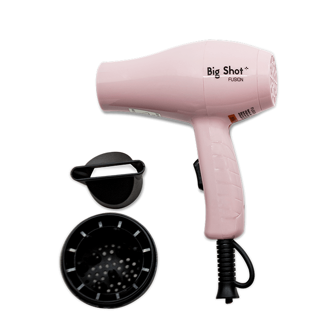 FUSION BIG SHOT TRAVEL HAIR DRYER with DIFFUSER IN BABY PINK