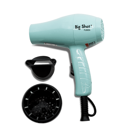 FUSION BIG SHOT TRAVEL HAIR DRYER with DIFFUSER IN BABY BLUE