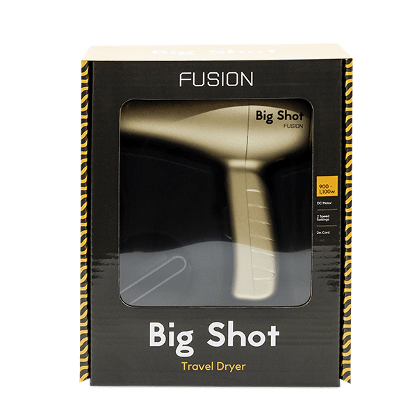FUSION BIG SHOT TRAVEL HAIR DRYER IN MATERLLIC GOLD