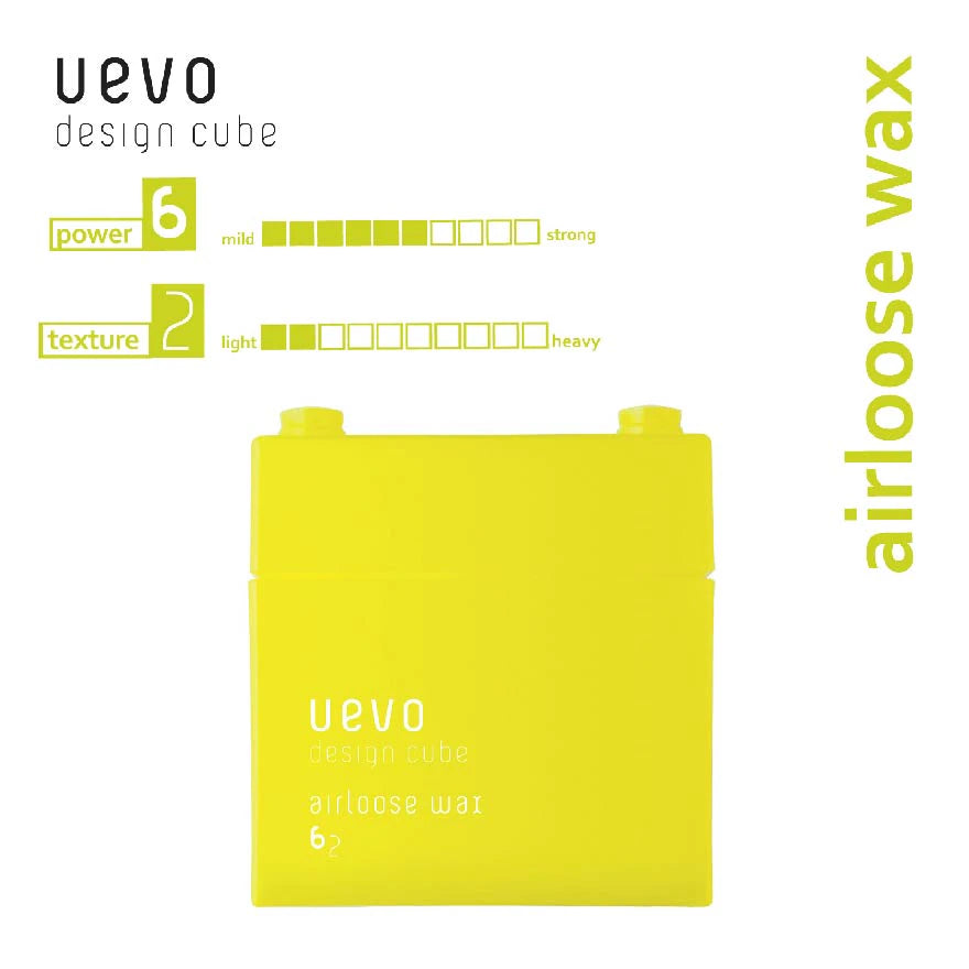Uevo Design Cube Air Loose Wax (For Loose Perm Style And Short Hair) 80g MADE IN JAPAN