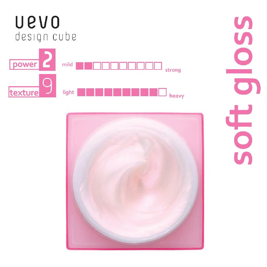 Uevo Design Cube Soft Gloss (For Loose Curls And Short Hair) 80g MADE IN JAPAN